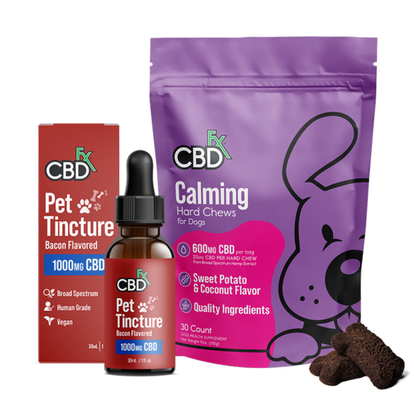 cbdfx photo render pet bundle calming hardchews nov