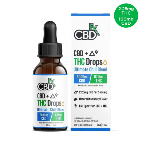 Delta-9 THC Oil Drops + CBD: Ultimate Chill Blend 3000mg