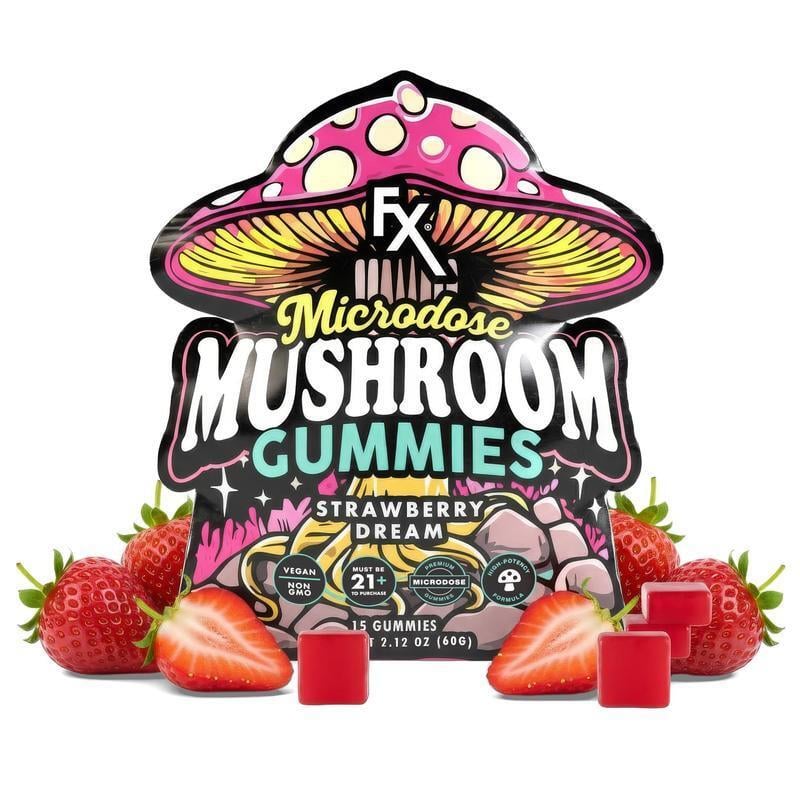 cbdfx photo render fx gummies mushroom strawberry nov